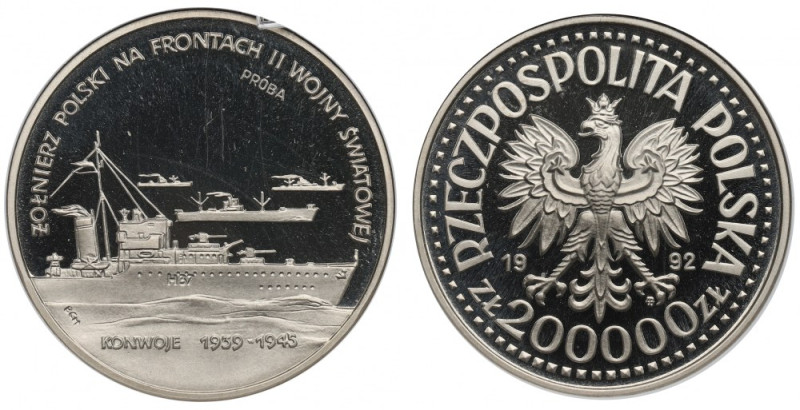 III RP, 200.000 zl, Convoys 1992, specimen Ni Piękny egzemplarz. Nakład 500 egz....