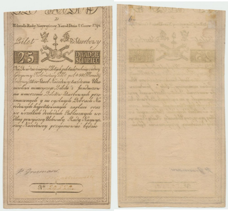 25 złotych 1794 - D Bardzo dobrze zachowany egzemplarz o przyjemnej prezencji wi...