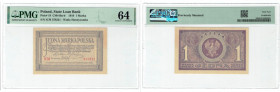 II RP, 1 marka polska 1919 ICM - PMG 64