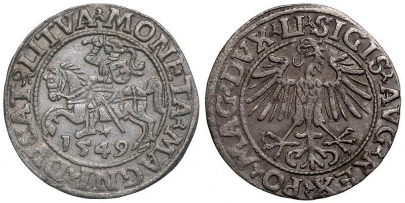 Sigismund II Augustus, Halfgroat 1549, Vilnius - LI/LITVA Bardzo ładny egzemplar...