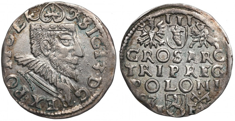 Sigismund III, 3 groschen 1593, Posen Bardzo ładny egzemplarz. Pięknie wybity. N...