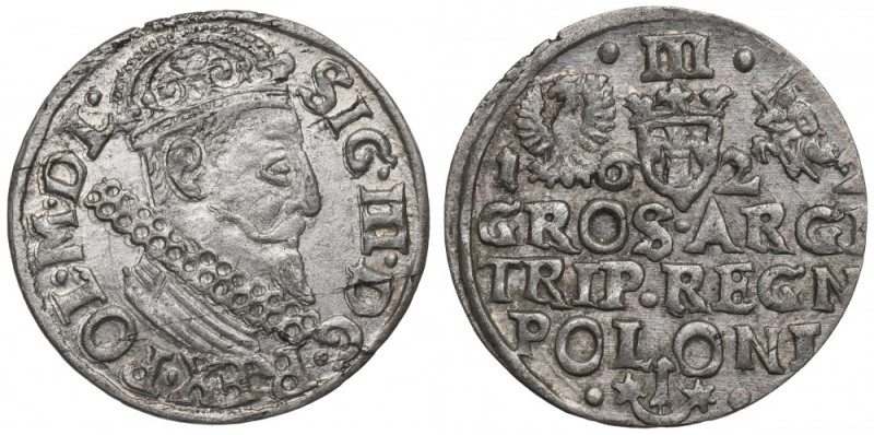 Sigismund III, 3 groschen 1622, Cracow Bardzo ładny, dobrze wybity egzemplarz. M...