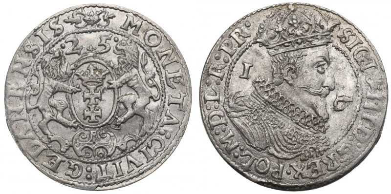 Sigismund III, 18 groschen 1625, Danzig Piękny egzemplarz z doskonale zachowanym...