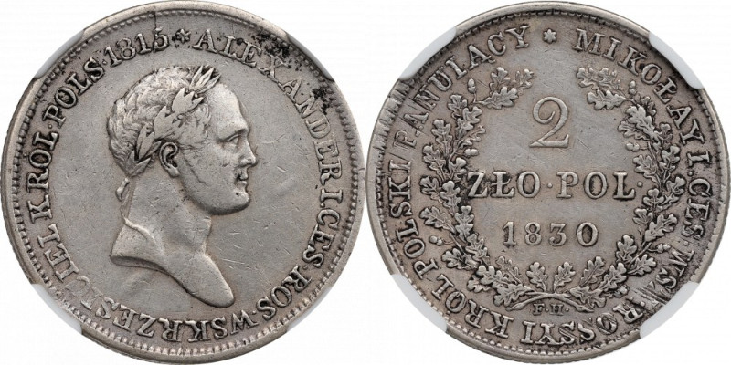 Kingdom of Poland, Alexander I, 2 zlote 1830 - NGC XF40 Bardzo ładny egzemplarz....