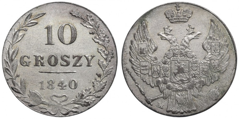 Poland under Russia, 10 groschen 1840 Pięknie zachowany egzemplarz. Brak widoczn...