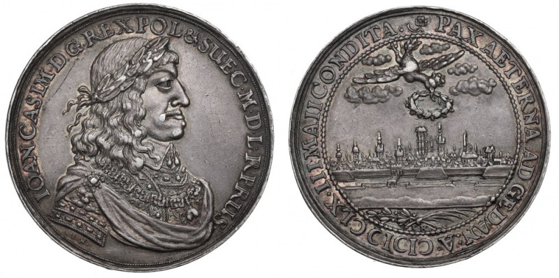 Jan II Kazimierz, Medal pokój w Oliwie 1660, Höhn Piękny egzemplarz bardzo rzadk...