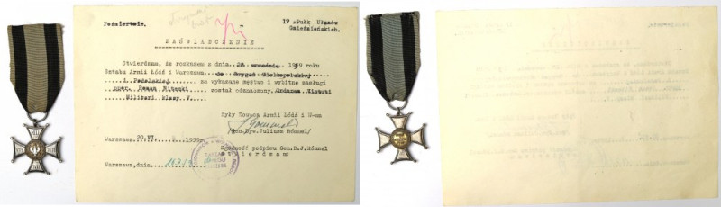 PRL, Krzyż srebrny Orderu wojennego Virtuti Militari z nadaniem za 1939 17 Pułk ...