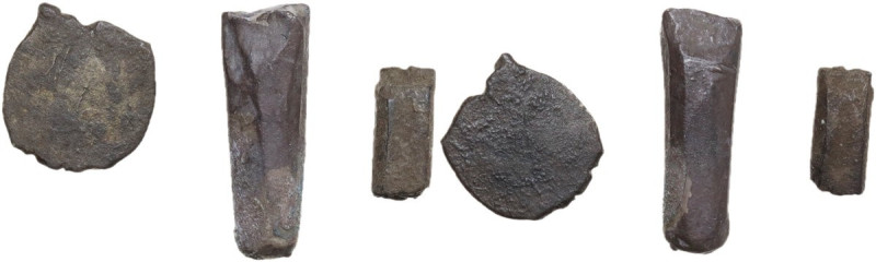 Celtic World. Lot of three (3) AE proto-money in the shape of rectangular ingots...