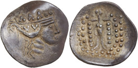 Celtic World. Celtic, Eastern Europe. AR Tetradrachm, Imitation of Thasos, mint in Lower Danube Region, 1st century BC. Obv. Head of Dionysos right, w...
