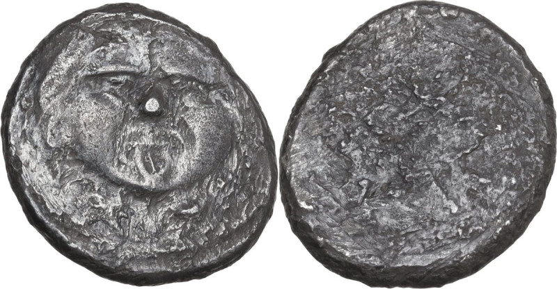 Greek Italy. Etruria, Populonia. AR 20-Asses, 3rd century BC. Obv. Head of Metus...