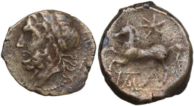 Greek Italy. Northern Apulia, Arpi. AE 17 mm, 325-275 BC. Obv. Laureate head of ...