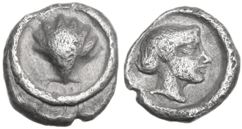 Greek Italy. Southern Apulia, Tarentum. AR Litra, c. 470-450 BC. Obv. Cockle she...
