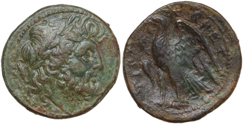 Greek Italy. Bruttium, The Brettii. AE Unit, 214-211 BC. Obv. Head of Zeus right...