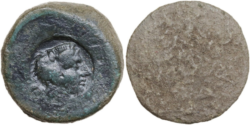 Sicily. Akragas. AE Hexas (?). Obv. c/m Head of Herakles right, wearing lion's s...