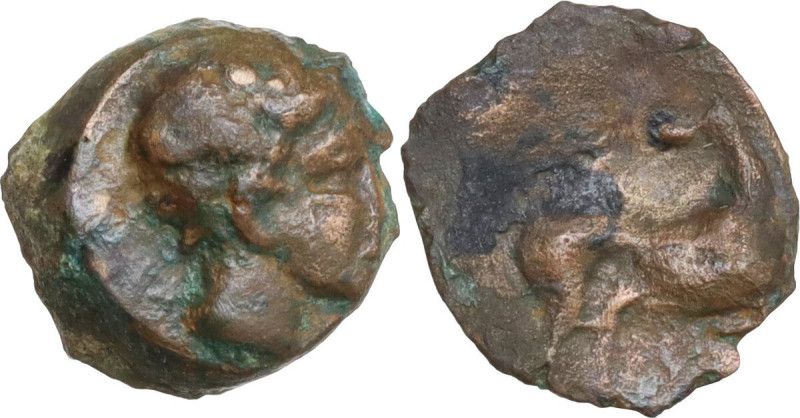 Sicily. Eryx. AE Onkia (?), c. 412-409 BC. Obv. Female head right (Aphrodite?). ...
