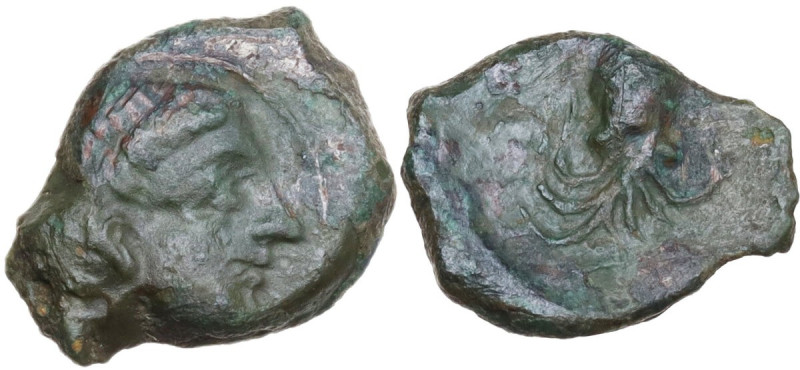 Sicily. Eryx. AE 12 mm, 330-260 BC. Obv. Female head right. Rev. Octopus. CNS I ...