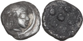 Sicily. Syracuse. Hieron I (478-466 BC). AR Pentonkion. Obv. Head of Arethusa right. Rev. Five pellets (mark of value). Boehringer Series XIId, 371-37...