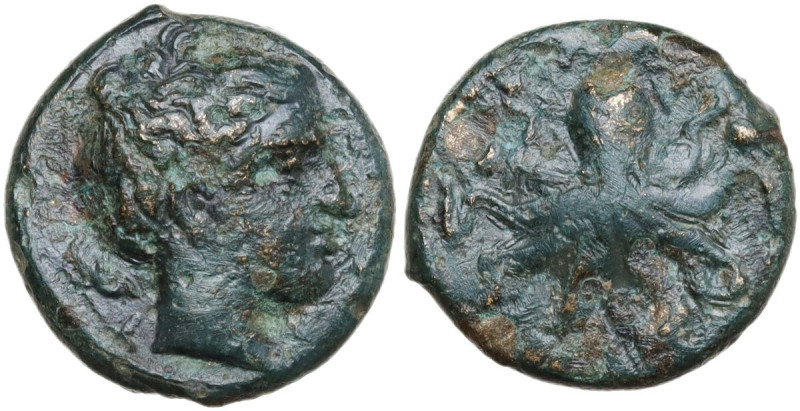 Sicily. Syracuse. Second Democracy (466-405 BC). AE Tetras, after 425 BC. Obv. H...