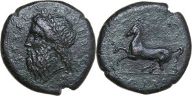 Sicily. Syracuse. Timoleon and the Third Democracy (344-317 BC). AE 28 mm. Obv. Laureate head of Zeus Eleutherios left. Rev. Horse prancing left. CNS ...