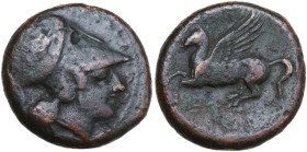 Sicily. Syracuse. Agathokles (317-289 BC). AE 21 mm. Obv. Head of Athena right, wearing Corinthian helmet. Rev. Pegasus flying left; below, trident. C...
