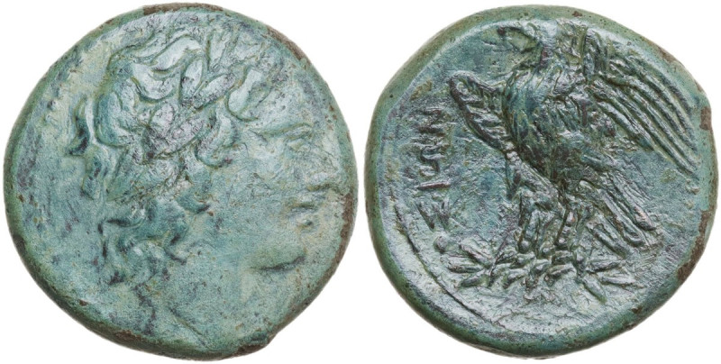 Sicily. Syracuse. Hiketas (287-278 BC). AE 20 mm. Obv. Laureate head of Zeus Hel...