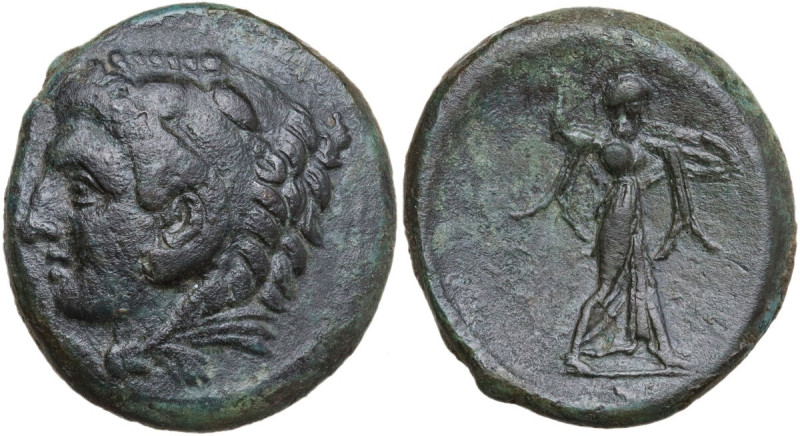 Sicily. Syracuse. Pyrrhos (278-276 BC). AE 24.5 mm. Obv. Head of Herakles left, ...