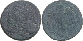 Sicily. Syracuse. Hieron II (274-215 BC). AE 26 mm, c. 270-260 BC. Imitation of Ptolemy II Philadelphos. Obv. Laureate head of Zeus right. Rev. Eagle ...