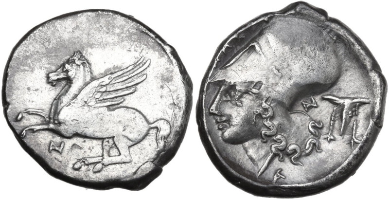 Continental Greece. Akarnania, Anaktorion. AR Stater, c. 350-300 BC. Obv. Pegaso...