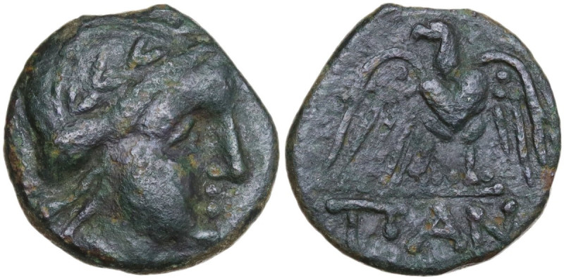 Continental Greece. Cimmerian Bosporos, Pantikapaion. AE 15 mm, 250-200 BC. Obv....