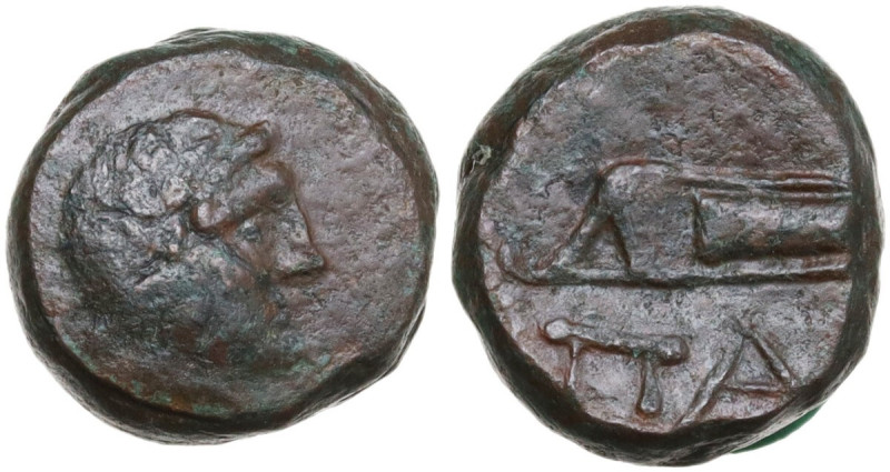 Continental Greece. Cimmerian Bosporos, Pantikapaion. AE 12 mm, 200-150 BC. Obv....