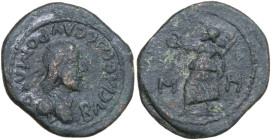 Greek Asia. Kings of Bosporos. Sauromates I (93-123). AE 48 Unit. Obv. Diademed and draped bust right. Rev. Nike advancing left, holding wreath and pa...