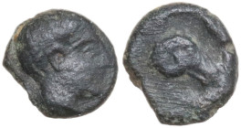Greek Asia. Troas, Neandria. AE 7mm, 5th century BC. Obv. Bare head of Apollo right. Rev. Ram's head right. cf. Bucephalus Numismatic, auction 21, lot...