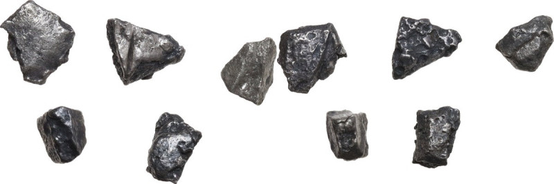 Greek Asia. Judaea. Lot of 5 Hacksilber pieces, VI century BC. Total 7.67 g. Hen...