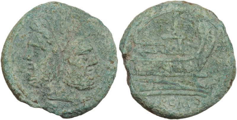 Anonymous Sextantal series. AE As, after 211 BC. Obv. Laureate head of Janus; ab...