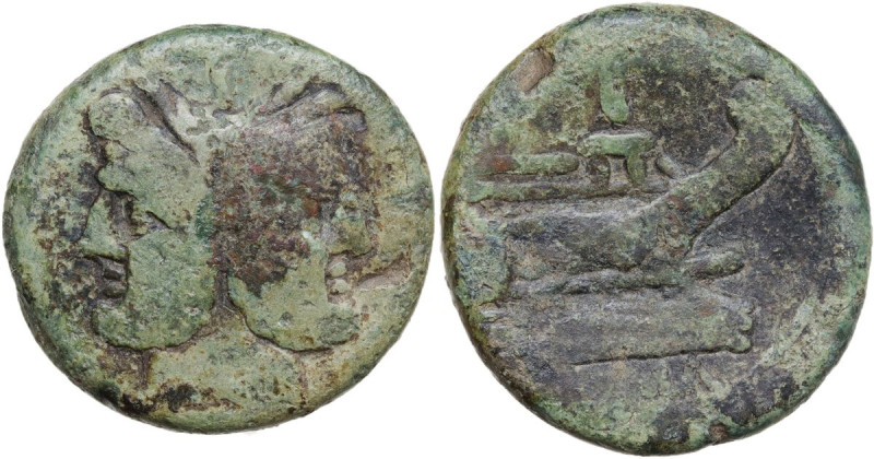 Anonymous Sextantal series. AE As, after 211 BC. Obv. Laureate head of Janus; ab...