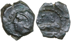 Q. Fab. AE Quadrans, uncertain Sicilian mint (Lilybaeum or Panormos), late 2nd century BC. Obv. Head of Herakles left, wearing lion skin. Rev. Q•FAB (...