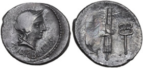 C. Norbanus. AR Denarius, 83 BC. Obv. Diademed head of Venus right; behind, control-mark; below, C·NORBANVS. Rev. Corn-ear, fasces with axe and caduce...