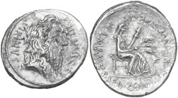 C. Memmius. AR Denarius, 56 BC. Obv. Laureate and bearded head of Quirinus right; before, C·MEMMI·C·F; behind, QVIRINVS. Rev. MEMMIVS·AED·CERIALIA·PRE...