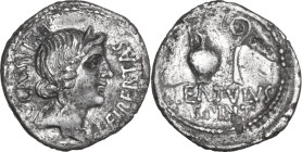 C. Cassius and Lentulus Spinther. AR Denarius, mint moving with Brutus and Cassius (probably Smyrna) 43-42 BC. Obv. C·CASSI·IMP – LEIBERTAS. Diademed ...