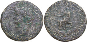 Nero Claudius Drusus (died 9 AD). AE Sestertius, Rome mint, 41-50. Obv. NERO CLAVDIVS DRVSVS GERMANICVS IMP. Head of Nero Claudius Drusus, bare, left....