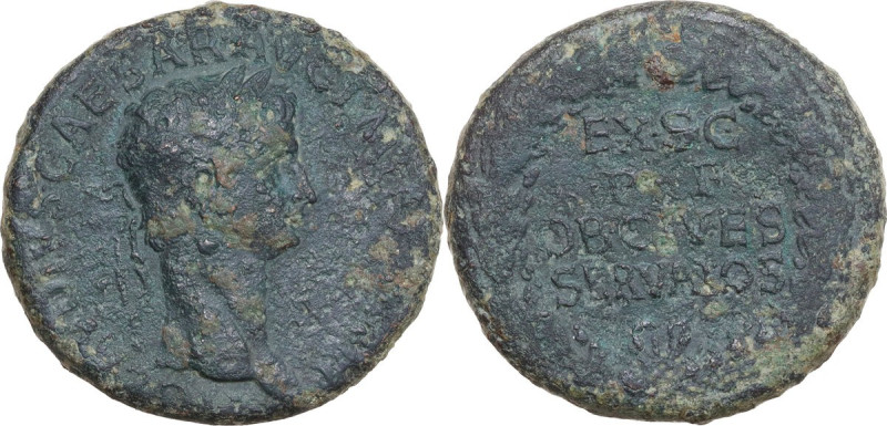 Claudius (41-54). AE Sestertius, 50-54. Obv. TI CLAVDIVS CAESAR AVG P M TR P IMP...