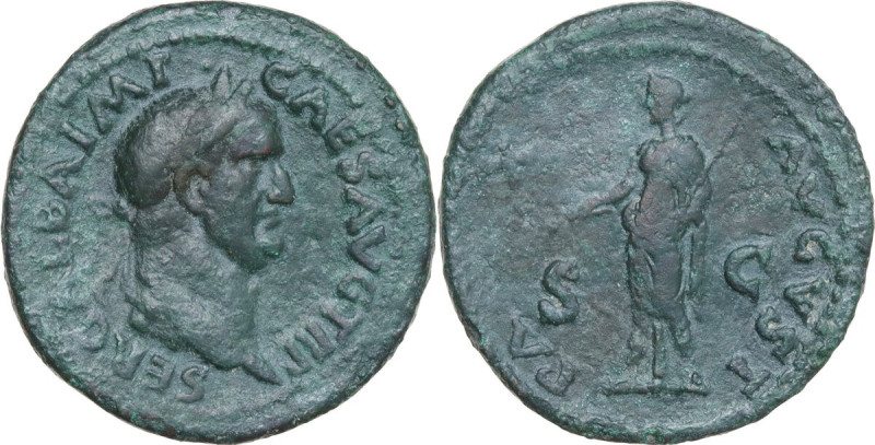 Galba (68-69). AE As, Rome mint, 68-69. Obv. SER GALBA IMP CAES AVG TR P. Laurea...