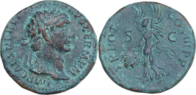 Trajan (98-117). AE As, Rome mint, 99-100. Obv. IMP CAES NERVA TRAIAN AVG GERM P...