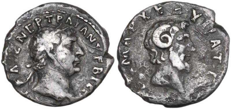 Trajan (98-117). AR Hemidrachm, Cyrenaica mint, 100 AD. Obv. ΑΥΤ ΚΑΙΣ ΝΕΡ ΤΡΑΙΑΝ...