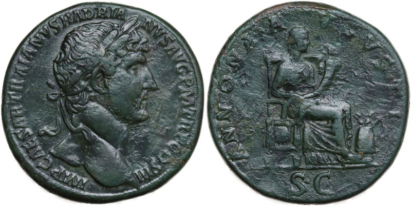 Hadrian (117-138). AE Sestertius, Rome mint, 119-120. Obv. IMP CAESAR TRAIANVS H...