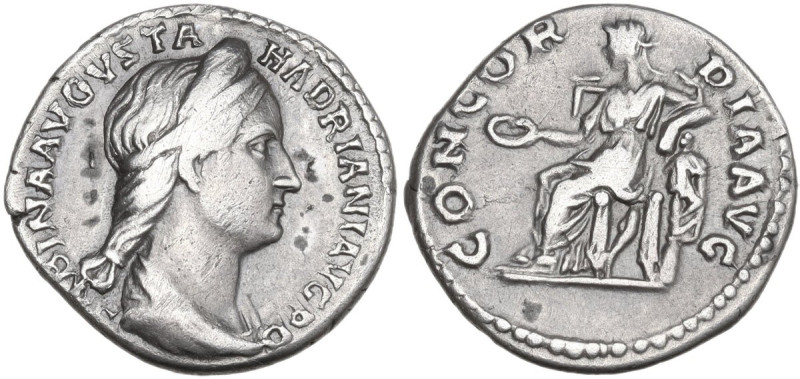 Sabina, wife of Hadrian (died 137 AD). AR Denarius, Rome mint, 130-133. Obv. SAB...