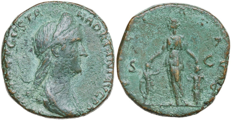 Sabina, wife of Hadrian (died 137 AD). AE Sestertius, Rome mint, 136-138. Obv. S...