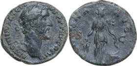 Antoninus Pius (138-161). AE As, Rome mint, 140-144. Obv. ANTONINVS AVG PIVS P P TR P COS III. Head of Antoninus Pius, laureate, right. Rev. ANNONA AV...