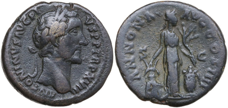 Antoninus Pius (138-161). AE As, Rome mint, 153-154. Obv. ANTONINVS AVG PIVS P P...