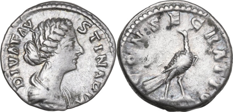 Diva Faustina II (after 176 AD). AR Denarius, Rome mint, 176-180. Obv. DIVA FAVS...
